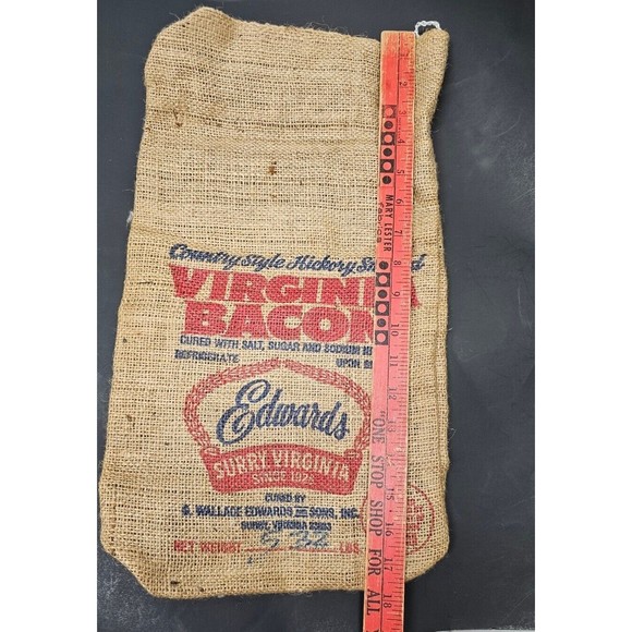 Virginia Bacon Burlap Bag Wallace Edwards And Sons Surrey Virginia - Picture 4 of 5